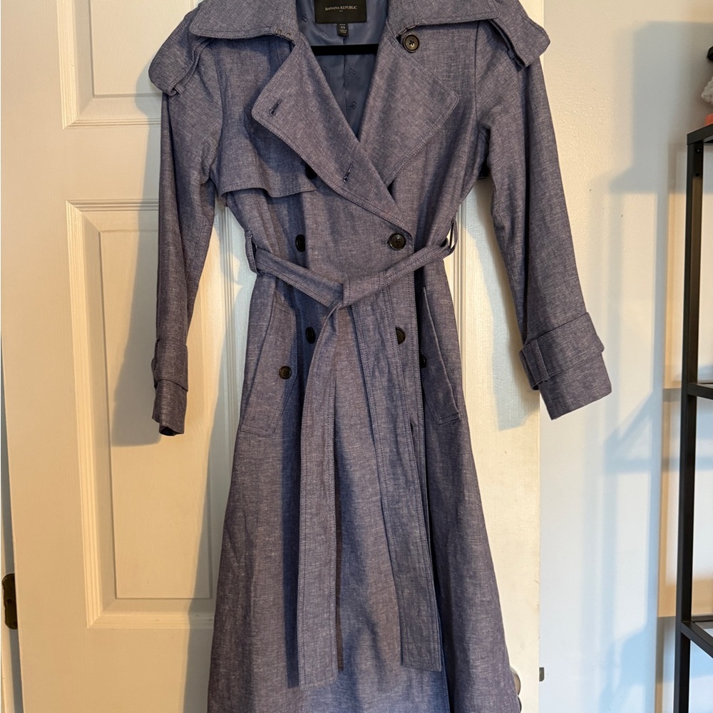 Banana Republic Grayish Blue Trench Coat